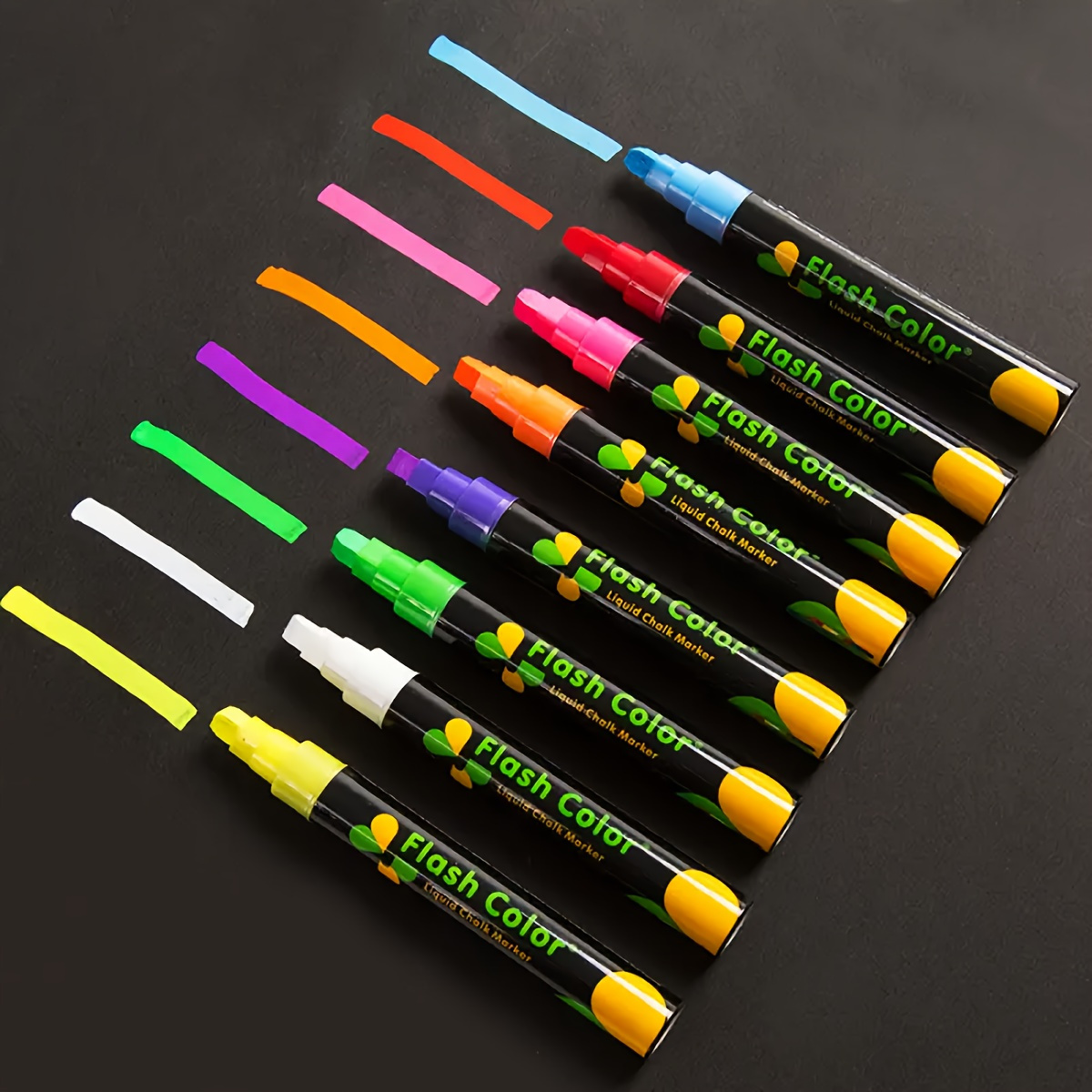 TEMU 8pcs Washable Chalk Markers: For Use On Non-porous - Ideal For , Whiteboards, Glass, Plastics, Metals And Ceramics