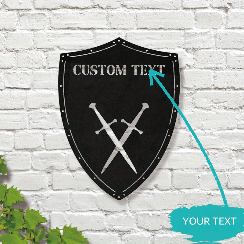 

Custom Medieval Monogram - Personalized Knight Name Sign, Vintage Metal Wall Art For Man Cave & Home Decor, Unique Gift Idea