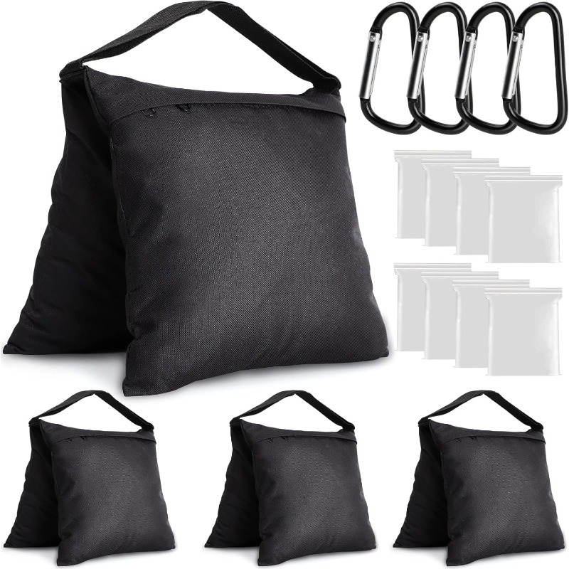 

Heavy-duty Sandbag Weights For Photography & Video Equipment - Light Stands, Backdrops, Tripods, Canopies & More - Black, 1 Or 4 Sets