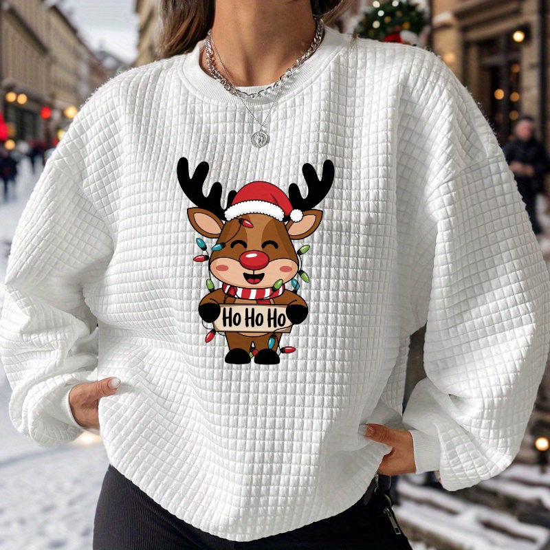 

1pc Sweatshirt Imprimé de - Décontracté, , & Élasthanne, Lavable en , Col Rond, Non , /Hiver, Vêtements de Fête