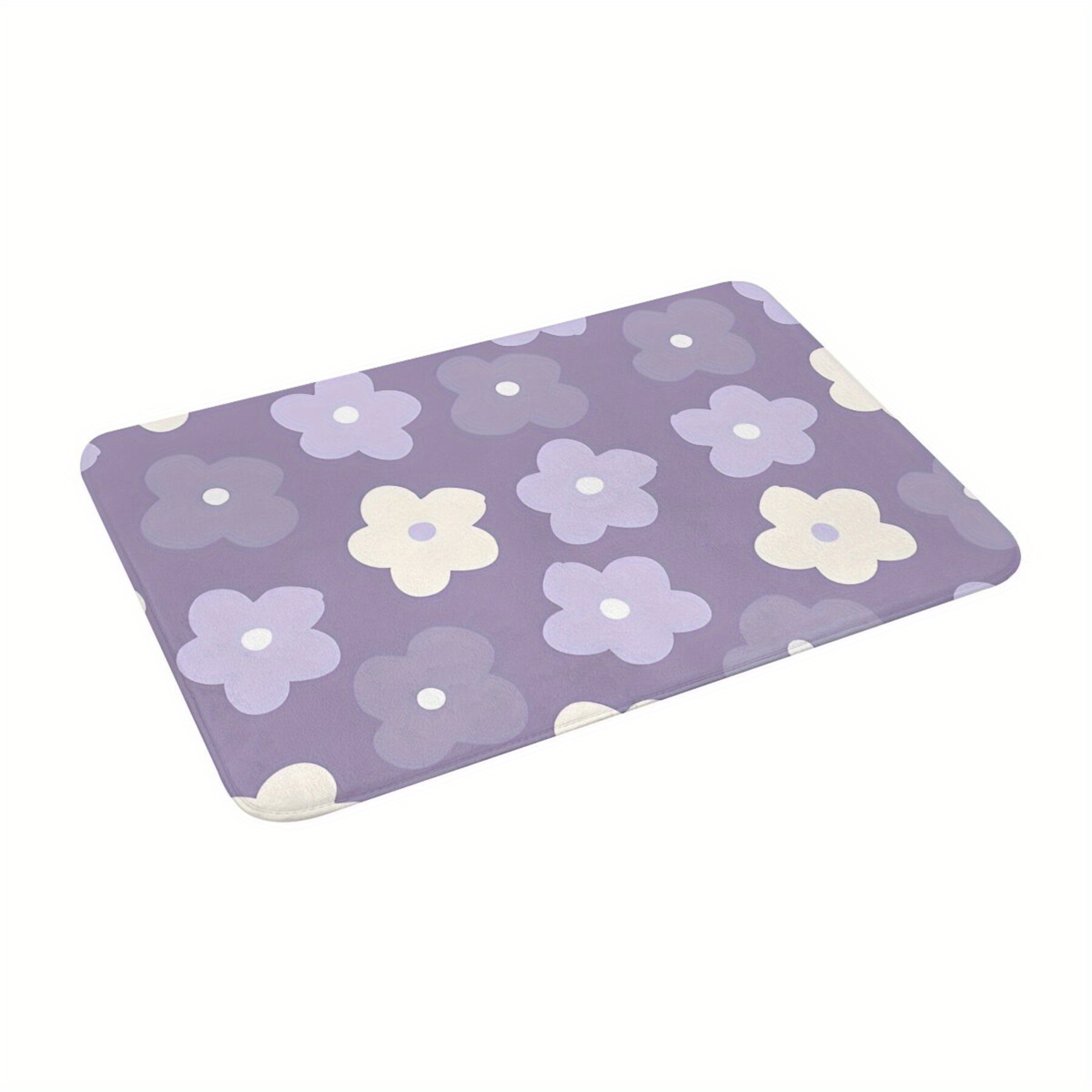 

Floral Non-slip Doormat - Machine Washable, Lightweight Polyester Rug For Living Room & Bedroom Decor