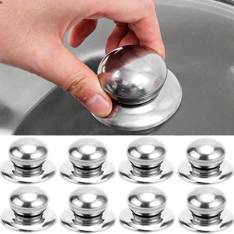 

2/4/8pcs Stainless Steel Cookware Pot Lid Universal Pan Lid Holding Tops Replacement Hand Grip Knob Handle Assist With Screwdriver