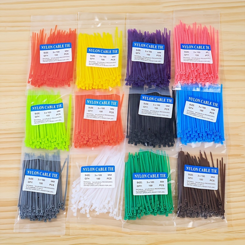 

1000pcs Nylon Cable Ties - 4 Inch Self-locking Zipper Ties, Multi-color Plastic Cable Fasteners For Home, Office, Garden, Garage, Workshop, Chicken Legs - Durable & Strong