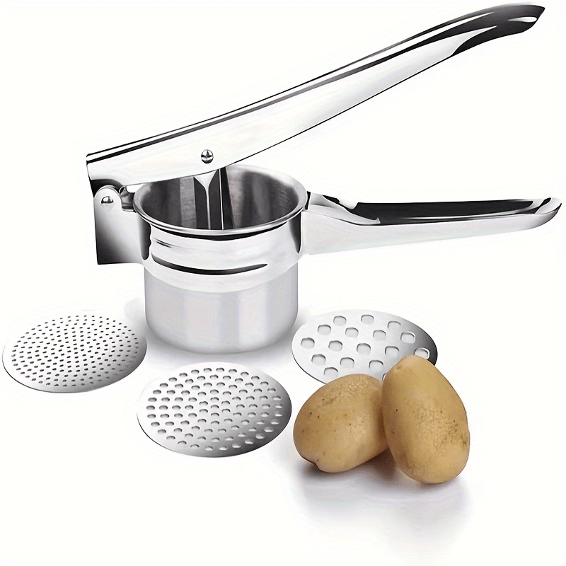 TEMU 3 In 1 Potato Puree Press, Potato Press, Lemon Juicer, Potato Masher, Juicer, Stainless Steel Potato Masher, Kitchen Vegetable Masher With