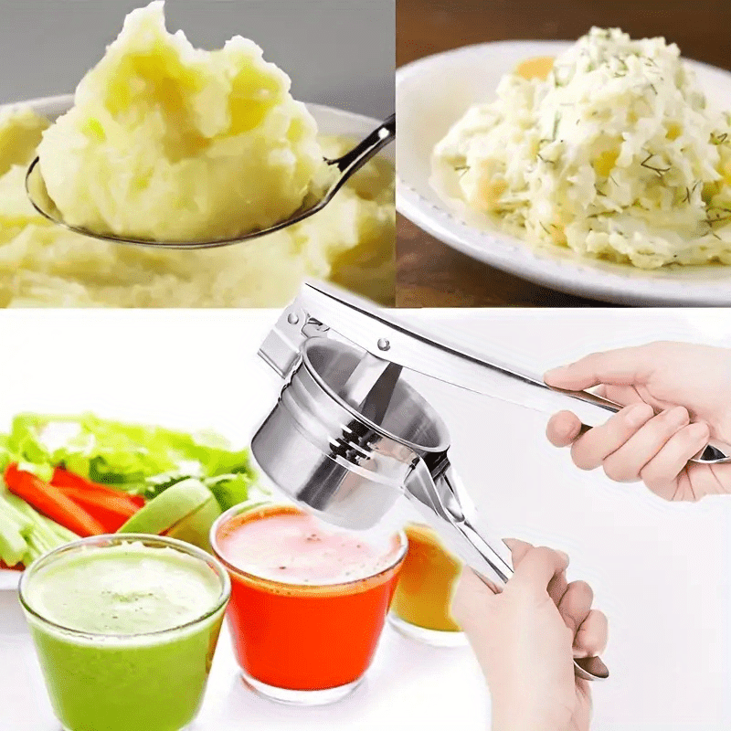 3 in 1 potato puree press potato press lemon juicer potato masher multi function juicer stainless steel potato masher kitchen vegetable masher with non slip handle manual fruit masher vegetable crusher kitchen supplies kitchen gadgets details 2