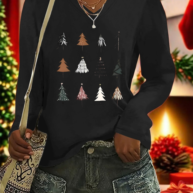 

's Christmas Tree V- T- - Long , Washable Top , For ,