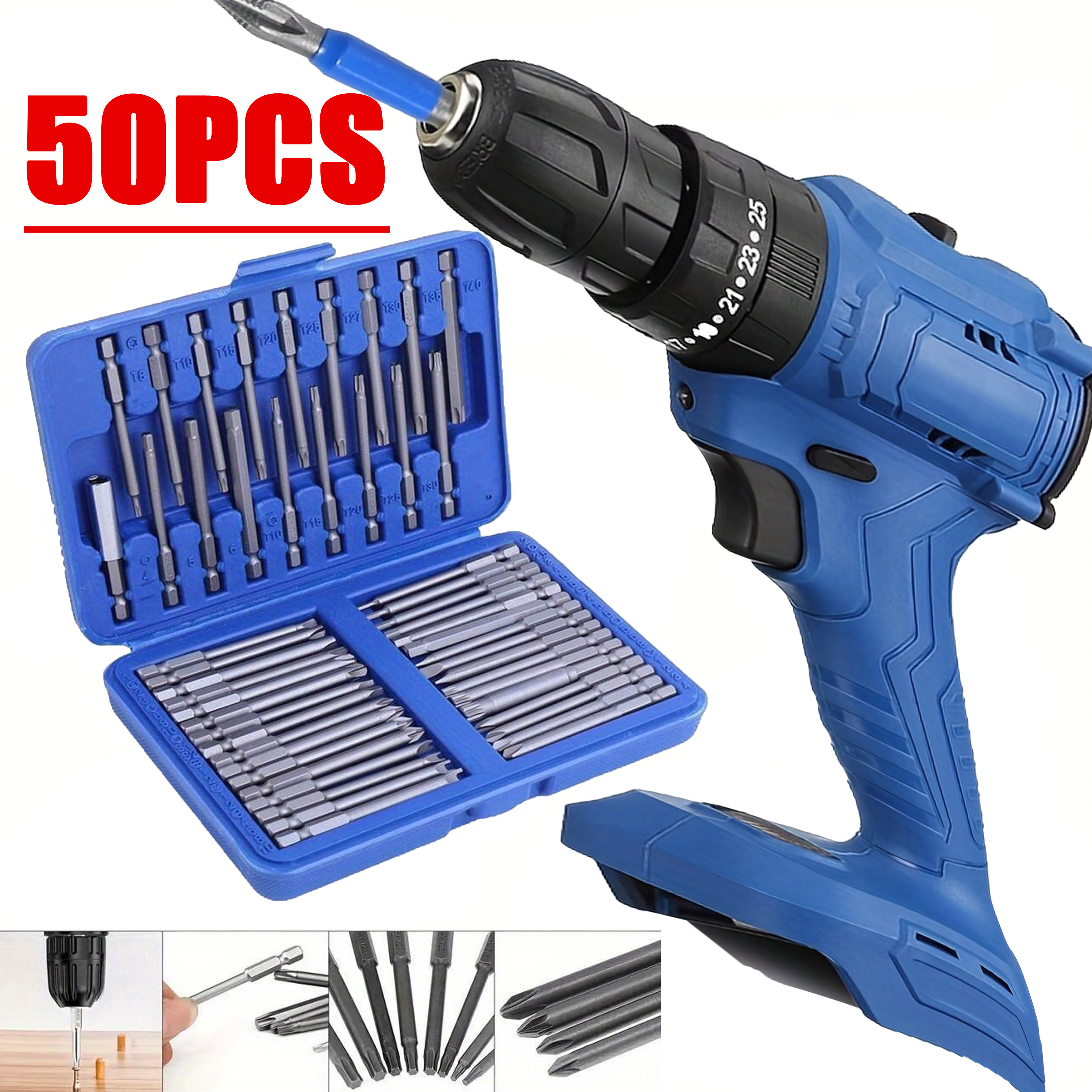 

50-piece Extra-long 75mm Magnetic Screwdriver Bit Set - Multifunctional, , And For Diy And Professional Projects - Heavy-duty Use