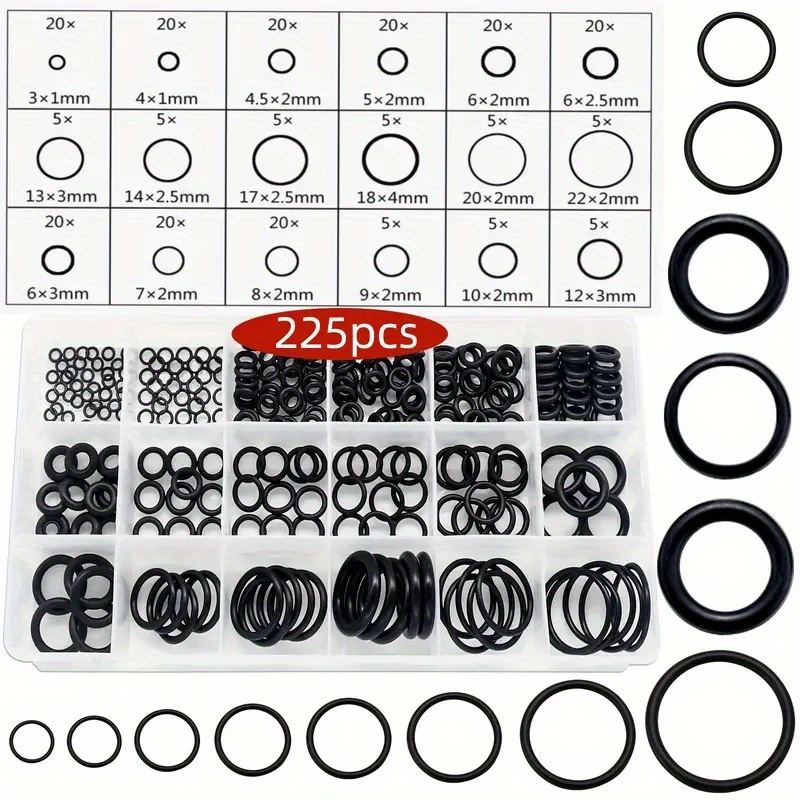 TEMU 225pcs - Kit - Oil-, 18 For Seals In , Automotive &