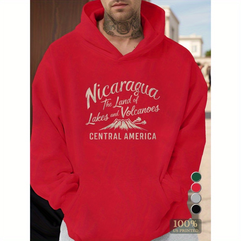 

Nicaragua With Erupting Volcano Men's Hoodies