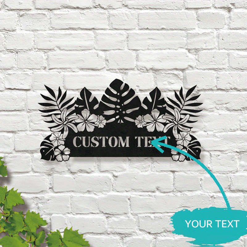 

Personalized Metal Bar Sign, Vintage Hawaiian Decor, Custom Text Wall Art Hanging Ornament, No Feathers, Non-electrical, General Use - Metal Craft For Living Room, Beach House, Bar Decoration