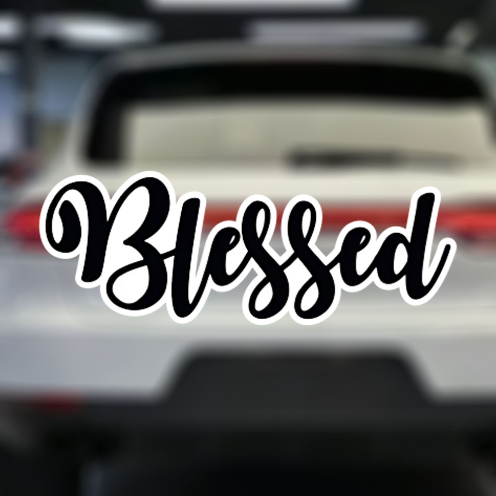 

Blessed Car Decal Vinyl Sticker - Self-adhesive, Waterproof, Matte Finish - Versatile Graphic For Vehicles, Motorcycles, Laptops - Durable Sign For Multiple Surfaces