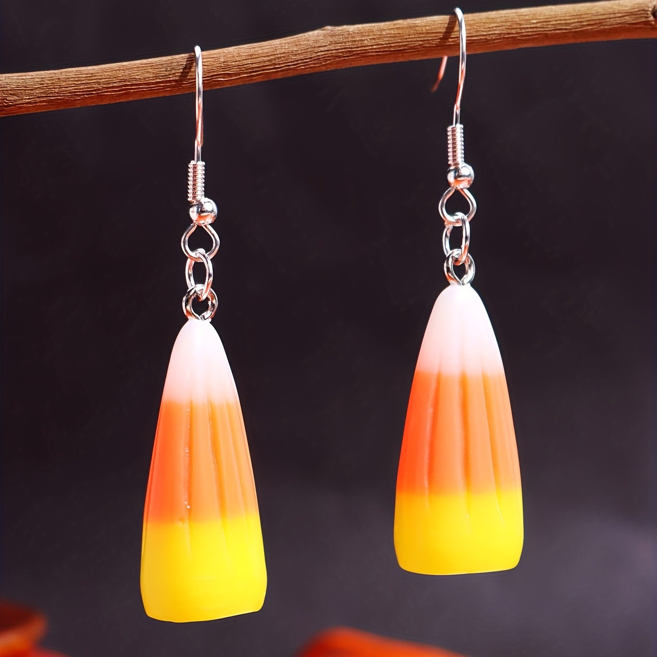 

Halloween-themed 3d Acrylic Corn Candy Earrings, Parties & Celebrations, Earrings