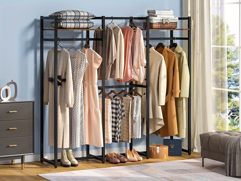 garment rack heavy duty clothes rack free standing closet Temu - Main Image