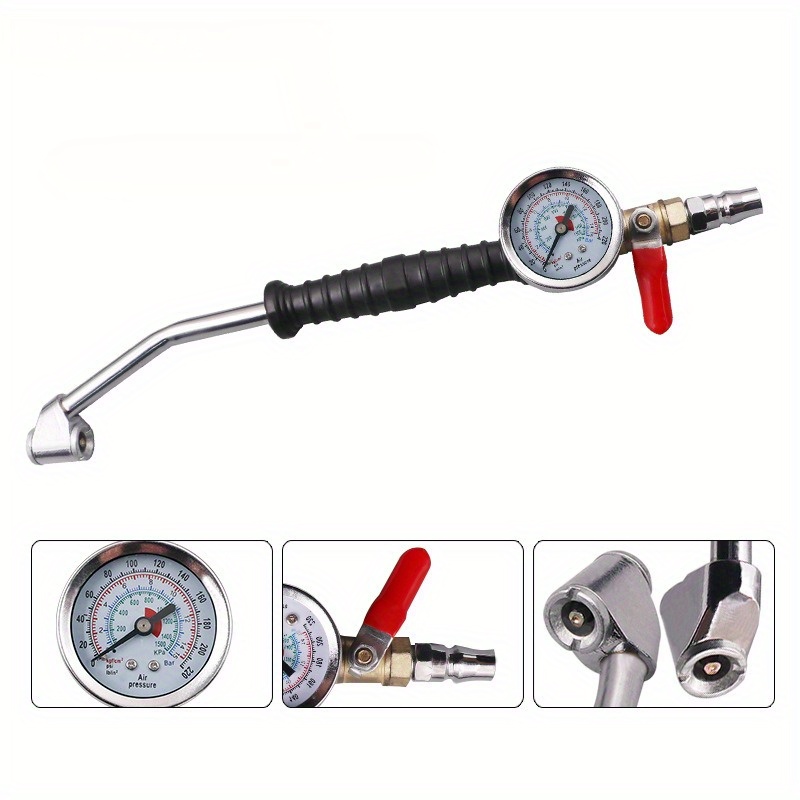 

Large Truck Tire Fast With Oil Gauge, Inflatable Rod, Inflatable Nozzle Extended With Tire Pressure Gauge, Pipe Elbow