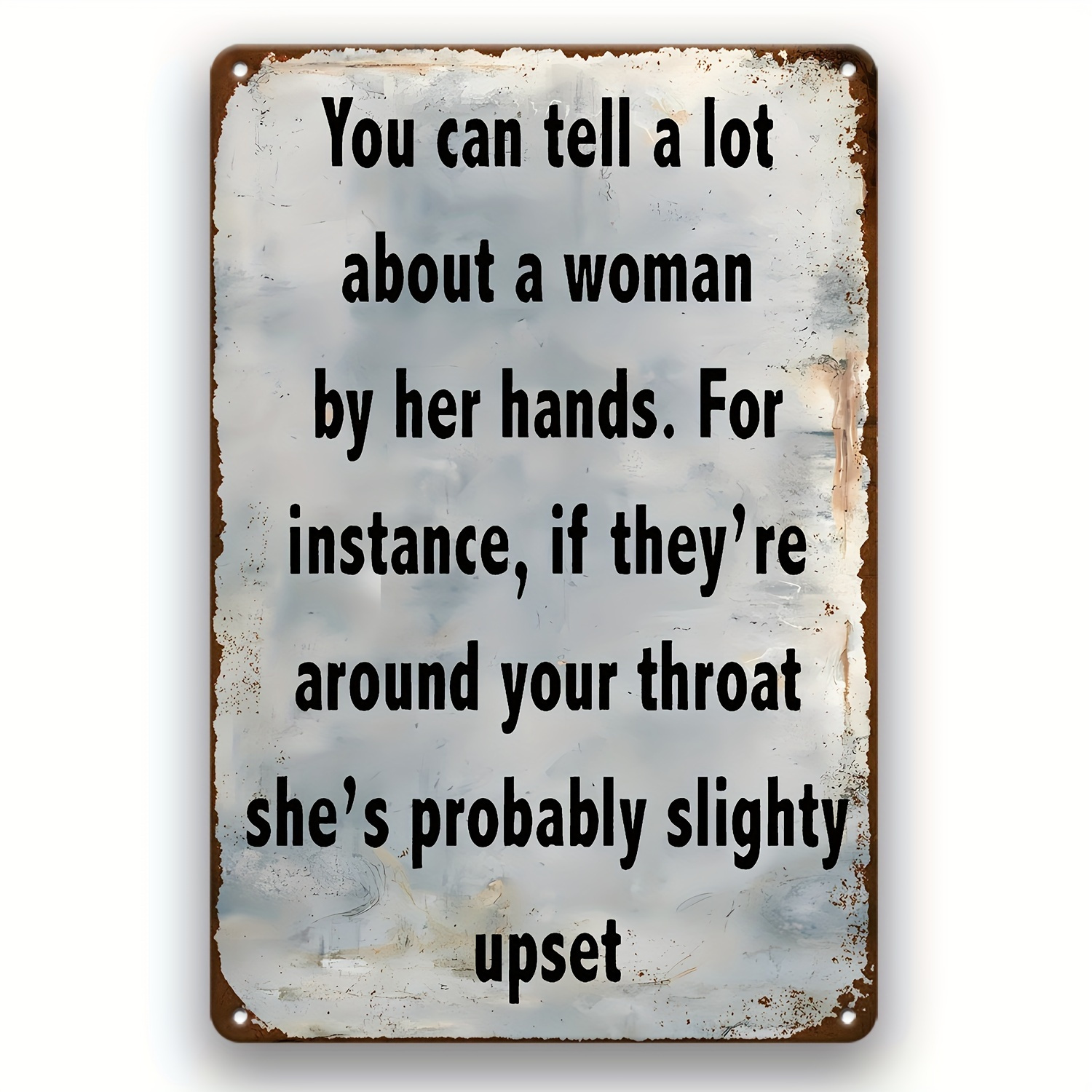TEMU "" Fun Vintage Tin Signboard - Perfect For Homes, Bars, Garages, Coffee Shops, And More - Durable Metal Wall Décor, 8" X 12", Easy To Hang Vintage Tin Sign
