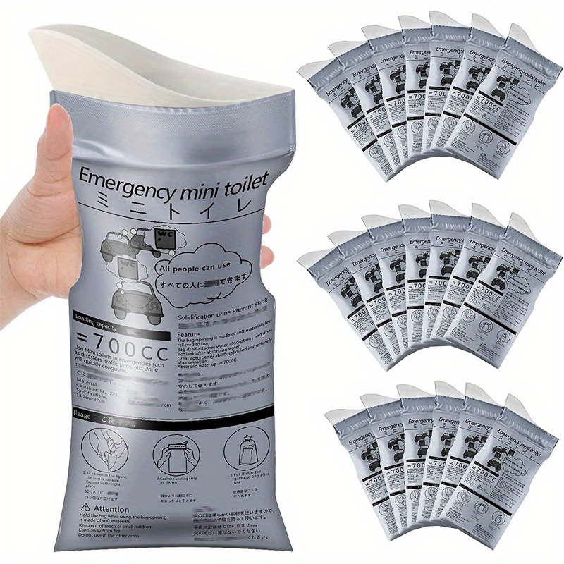 

5 Packs Of Portable Emergency Urinal Bags - Travel Mini Toilet & Vomit Bag For Outdoor/car Use, Disposable Plastic