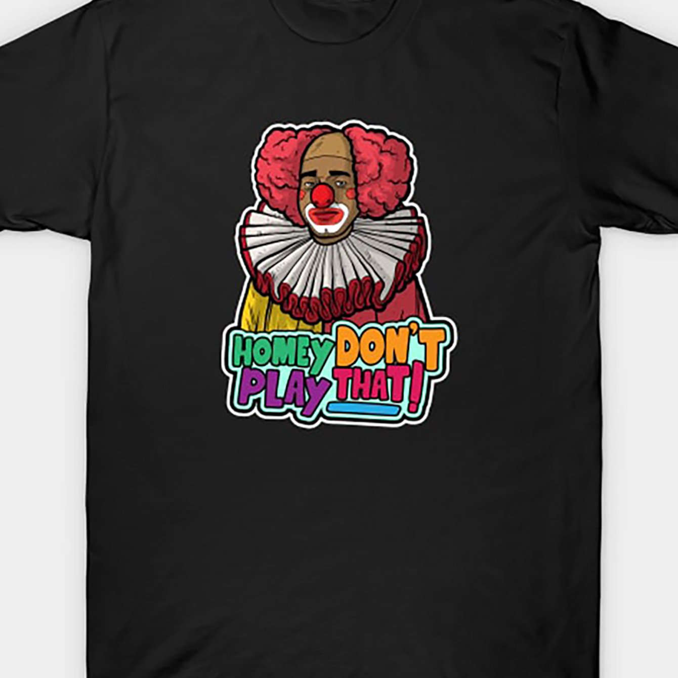 

Don't Play Clown Print At Home, Men's Summer Casual Short-sleeved Cotton T-shirt, Round Neck, Daily Wear