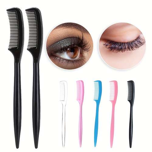 Precision Steel Eyelash Comb & Mascara Applicator Brush For Flawless Lashes