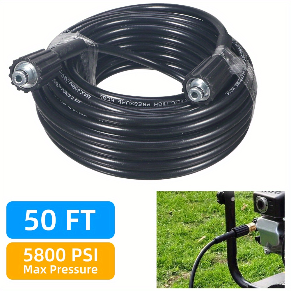 

5800psi High Pressure Washer Hose M22-14mm Power Washer Extension Hose 50ft