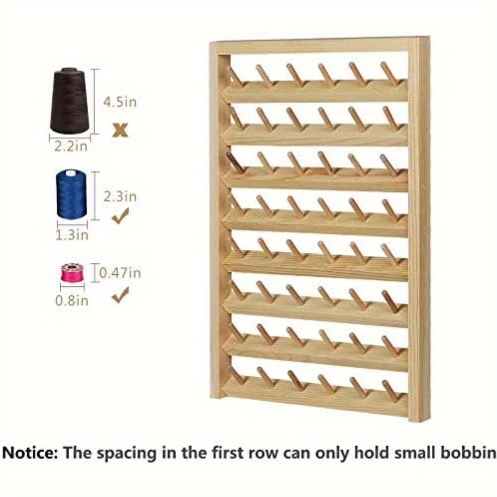 

48-spool Sewing Thread Rack, Wooden Embroidery Thread Organizer For Sewing Thread Spools