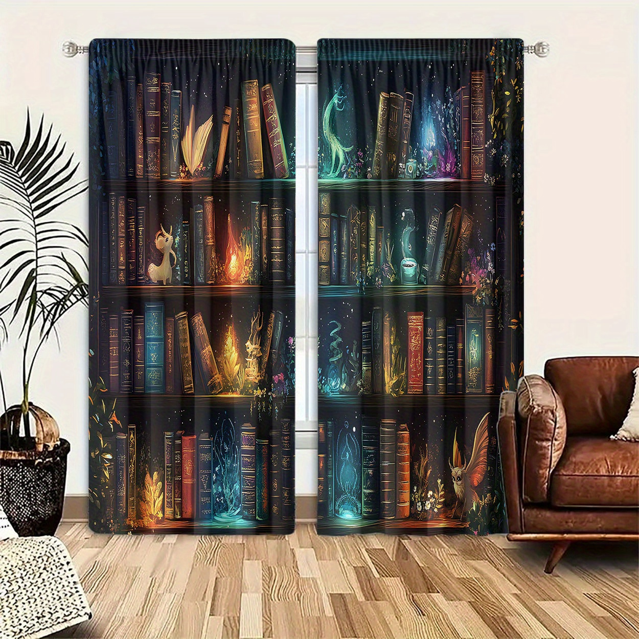

2pcs Set Hd Curtains - Rod For Hanging, For , , &