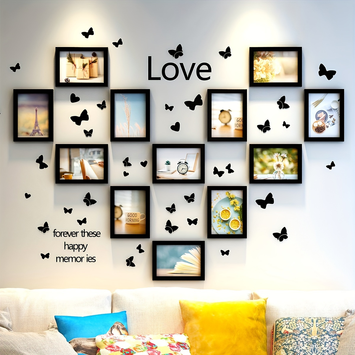 1pc Creative Photo Frame, Living Room Wall Hanging Room Wall Background Decor, Without Perforating, Send Landscape Photos
