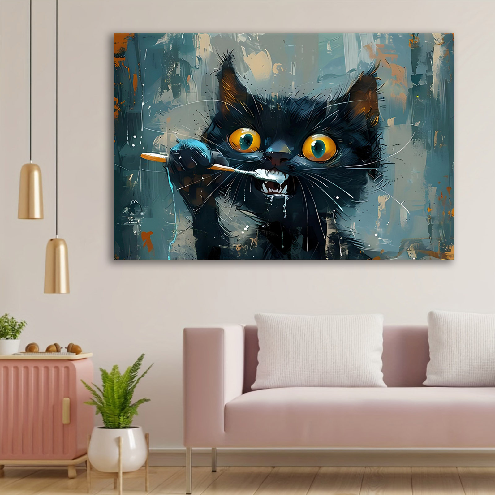 

Unique Wrapped Wooden Frame Canvas Poster, Very Interesting Black Cat Art Poster, Canvas Wrapped Frame - A Print Suitable For To , Home Decoration, Wall Decoration, Fun And Charm To Any Room,