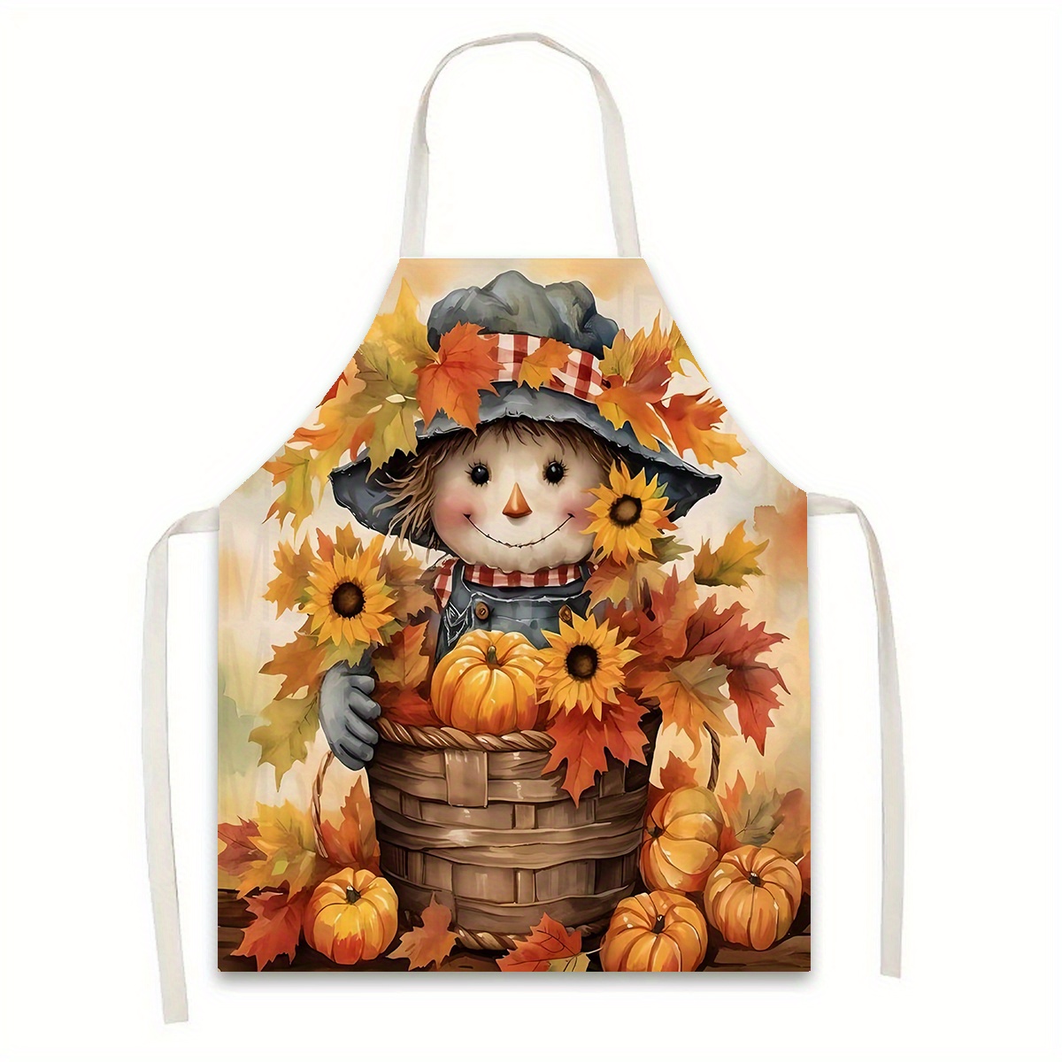 

& Pumpkin Kitchen Apron - Durable Polyester, Stain-resistant, Cooking, Baking, Gardening & Serving - Charming Home Decor & Holiday Gift Idea