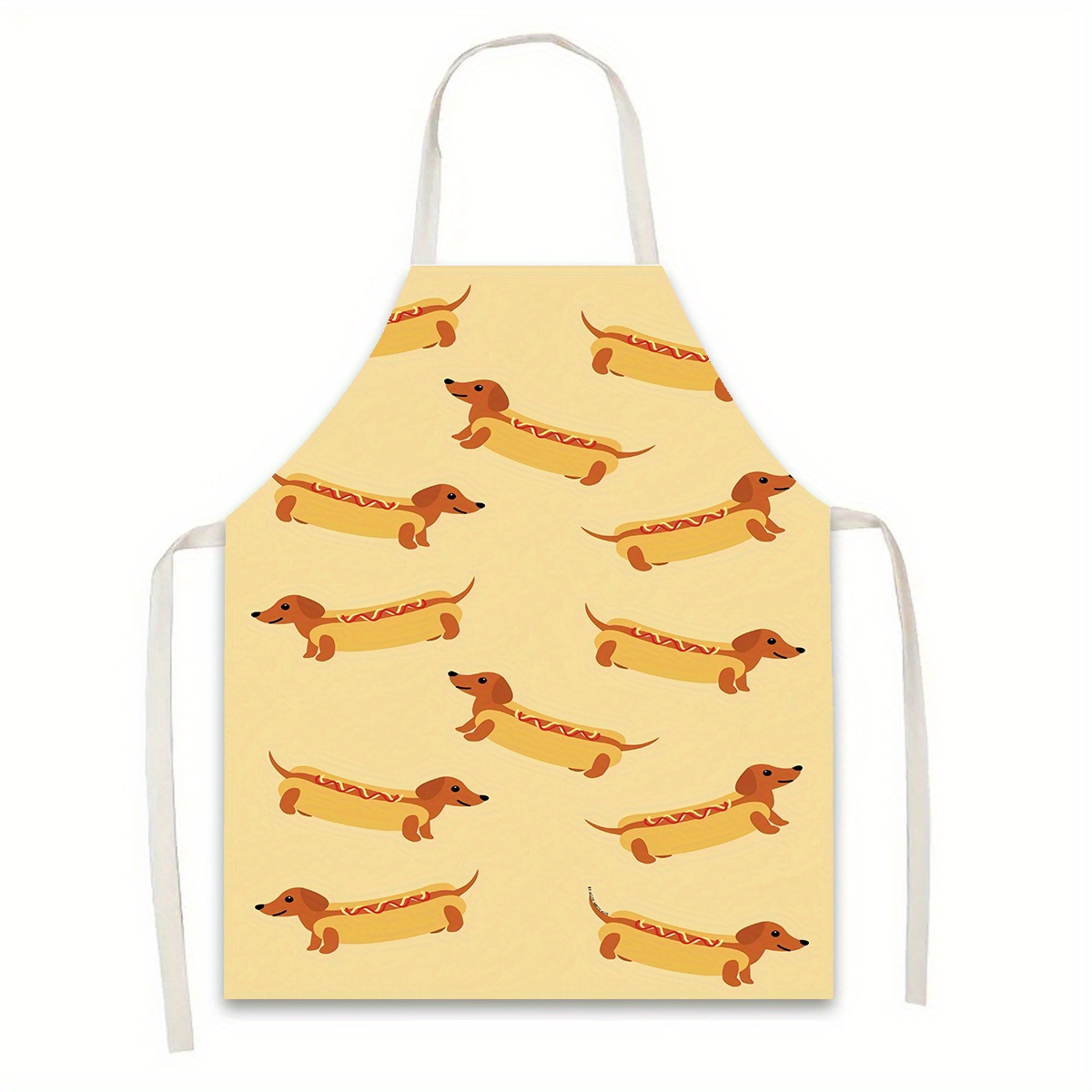 

Cute Dachshund Dog Kitchen Apron - Stain-resistant Polyester, Cooking, Baking & Gardening - Ideal 's Apron & Home Decor Gift