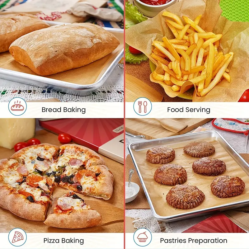 100 non stick parchment paper sheets pre cut baking liners for clean up ideal for baking grilling steaming more Product details 6