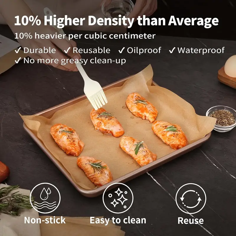 100 non stick parchment paper sheets pre cut baking liners for clean up ideal for baking grilling steaming more Product details 0