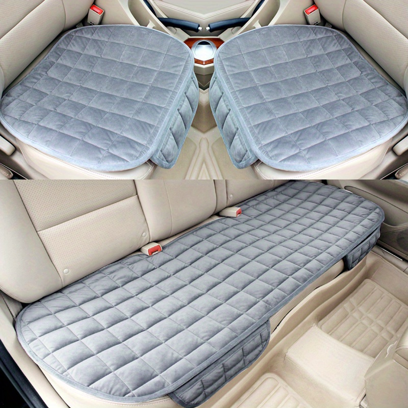 TEMU 3pcs Autumn And Car Seat Cushion Short Thick 3 Set Seat Cushion Without Backrest Rear Row Long Cushion