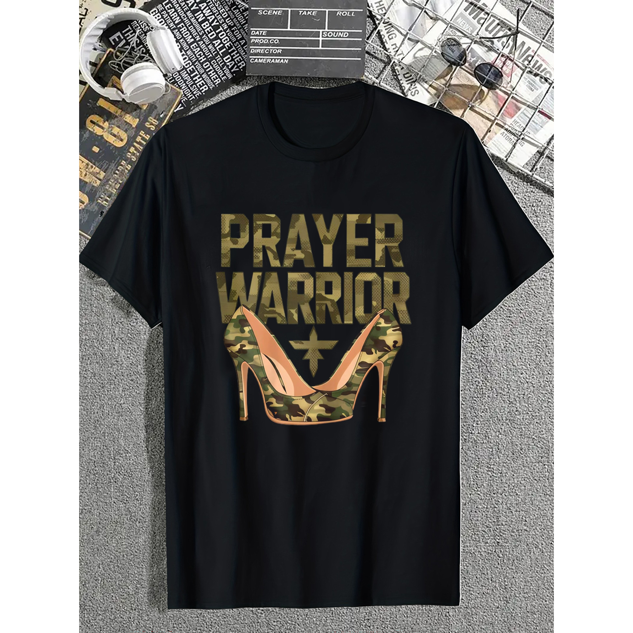 

Camouflage High Heels Warrior Faith Enlightenment Christian Women's T-shirt