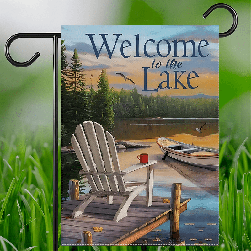 

Welcome To The Flag - Double-sided, Polyester Burlap, Multipurpose Outdoor Decoration, Fade-resistant, Machine Washable, No Electricity Required - 1pc 12x18 Inch