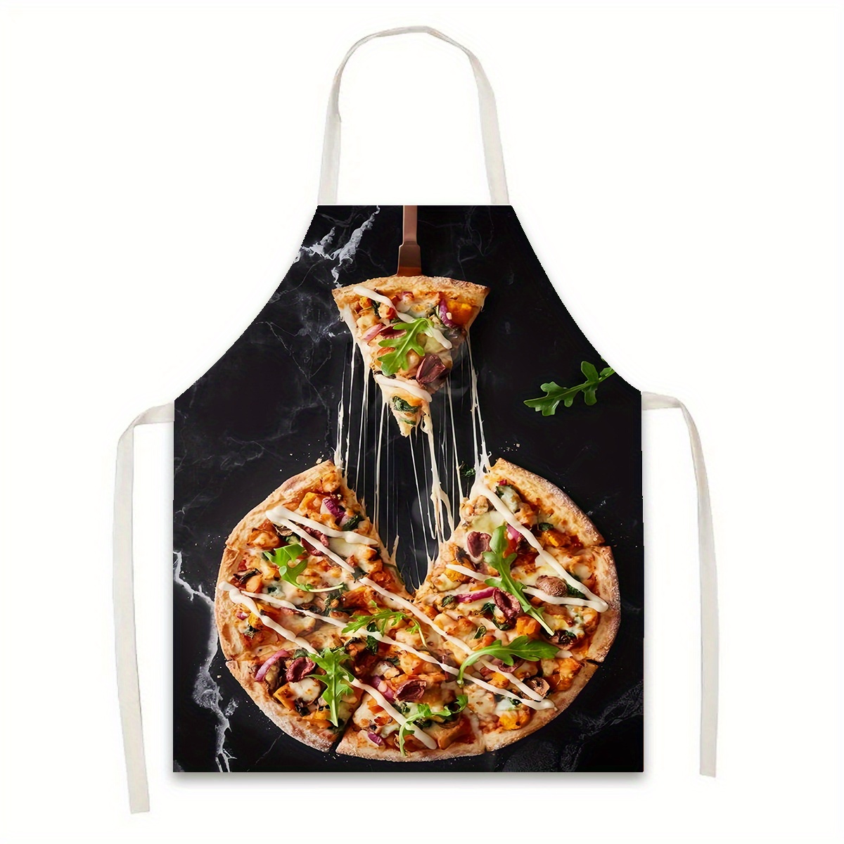 

1pc Polyester Pizza Apron, Woven Stain-resistant Kitchen Apron For Cooking, Baking, Gardening, Serving, Home & Restaurant Decor, Festive Gift