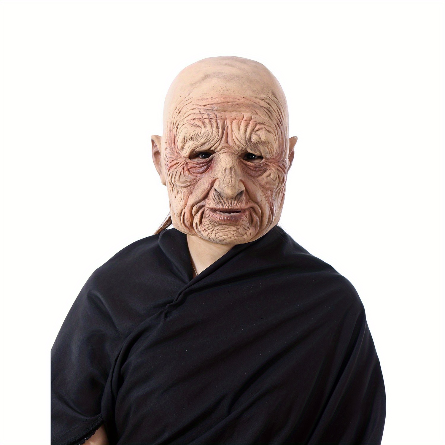 Realistic Old Man Halloween Mask - Silicone, Sharp Teeth, For Adults