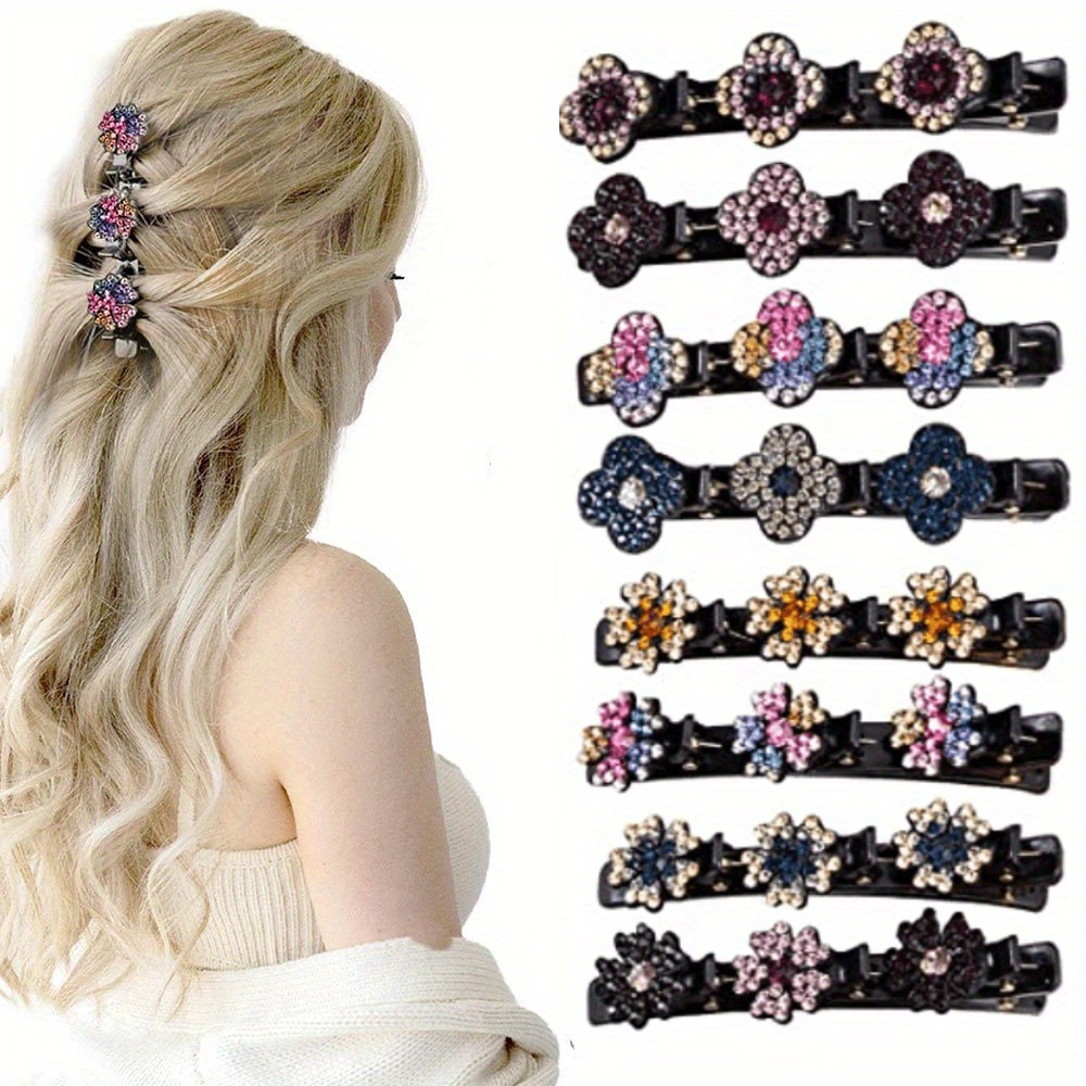 TEMU 8pcs/ Set Braided Barrette For Women That Used In Of Braid With 3 Small Barrettes For And Fine And Separate Large Barrettes For Women/ Girls