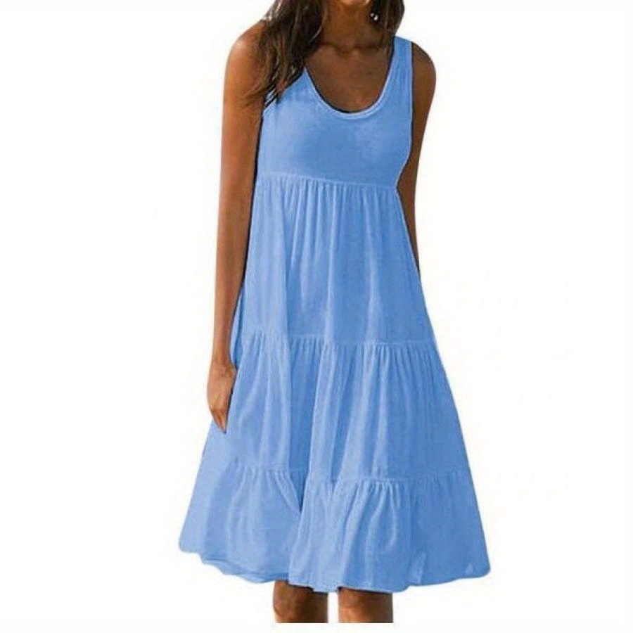 

Women's Tank Sleeveless Hem Knee Length For
