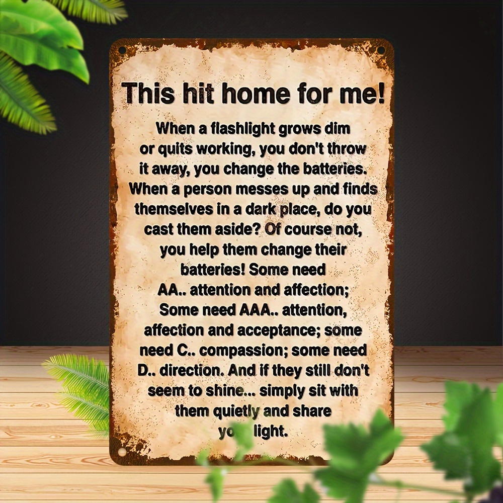 TEMU Decorative Signs And Plaques Vintage Style Wall Decor, 8" X 12", 'this Sense To Me' - Waterproof And Weather-resistant Decor For Universities,