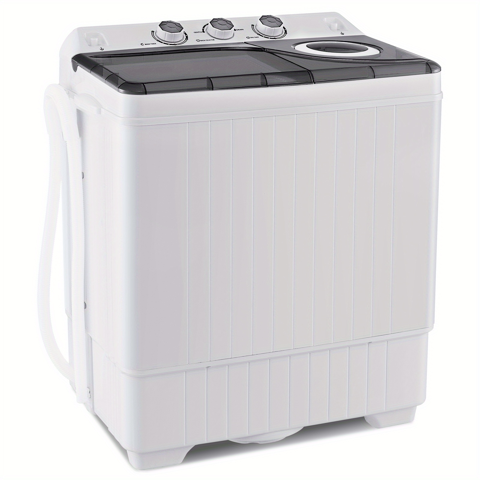   portable washing machine 26 lbs twin tub laundry machine with built in drain pump 18 lbs washer 8 lbs spinner combo semi automatic washer machine for dorms apartment rvs
