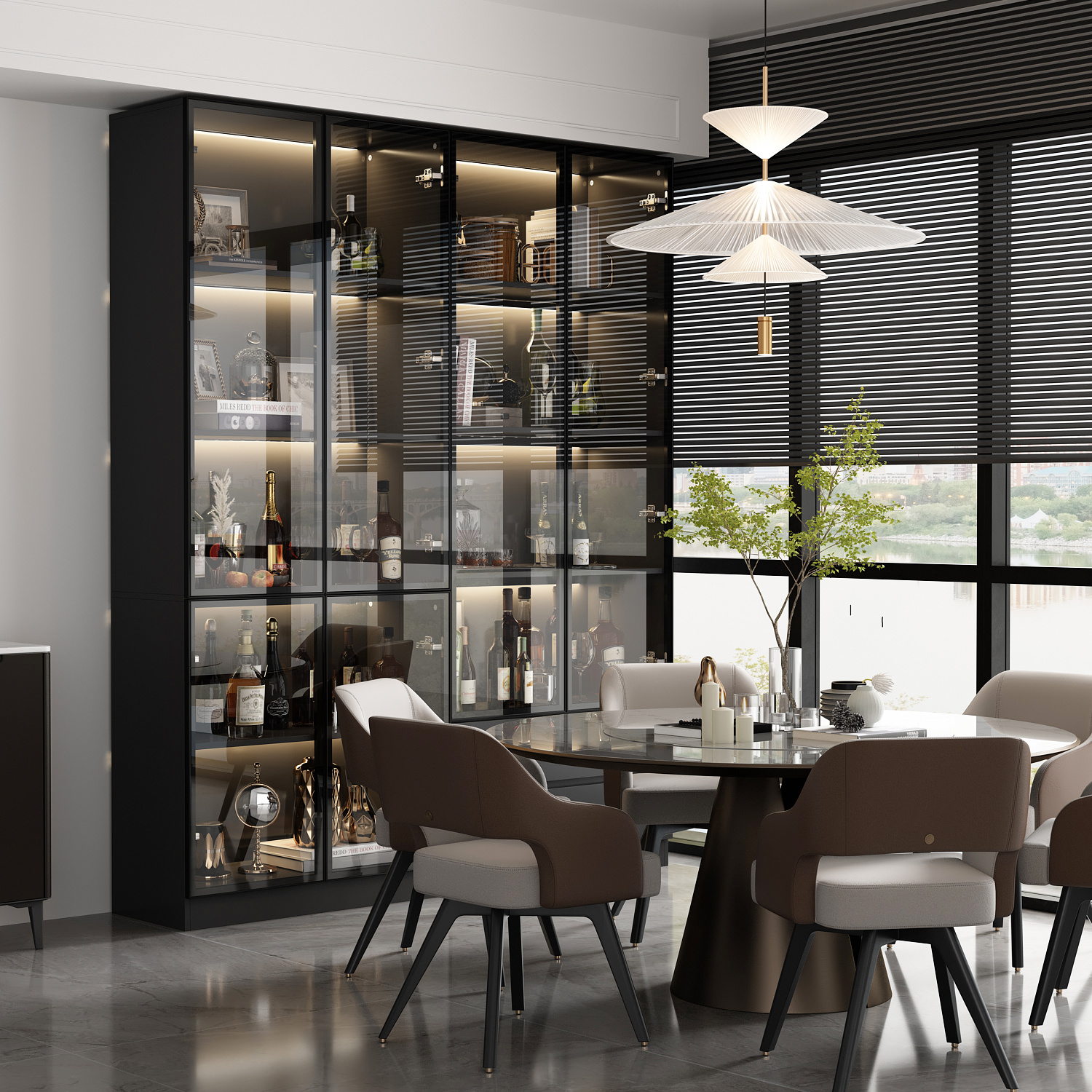 Elegant Large Storage Cabinet - Modern Black Sideboard & Buffet