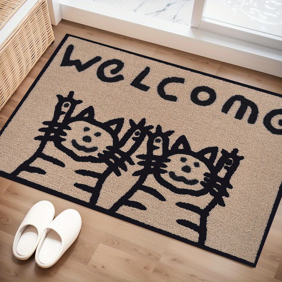 

1pc Cat Welcomes Patterned Doormats, Kitchen Mats, Dust Rugs, Entrance Mats, Bedroom, Living Room, Garden, Bathroom Floor Mats, Decorative Rugs,