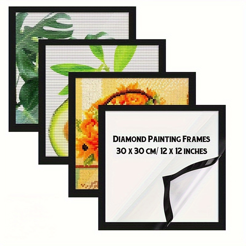 

1pc Diamond Frame, For 30x30cm/12x12inch, Diamond Canvas Art Frame, Black Non-punched, Self-adhesive Diamond Frame, Suitable For Decorating , Bedroom, To Change Frame