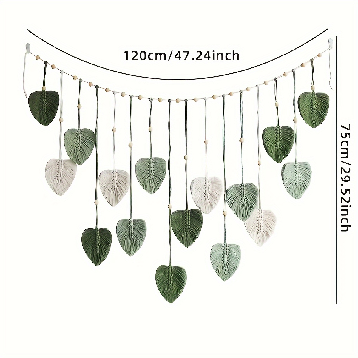 [halloween] Macrame Feather Wall Hanging- Bohemian Wall Decoration For Home, Modern Tapestry, Leaf Design, Gift For Mom, Halloween, Christmas