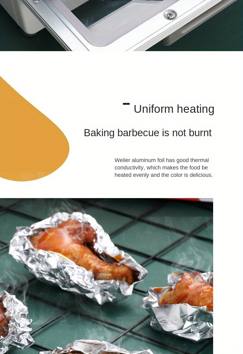 премиальная алюминиевая фольга рулон пищевого качества утолщенная для аэрогриля духовки запекания гриля одноразовая кухонная обертка детали 1
