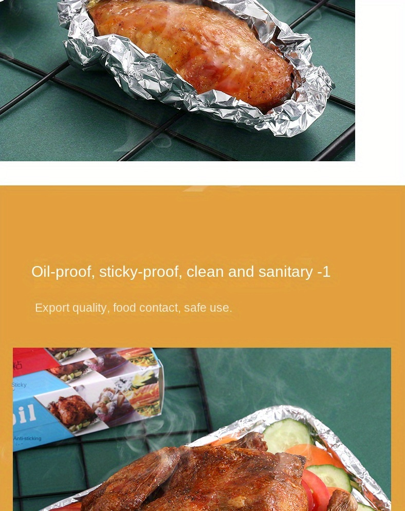премиальная алюминиевая фольга рулон пищевого качества утолщенная для аэрогриля духовки запекания гриля одноразовая кухонная обертка детали 2