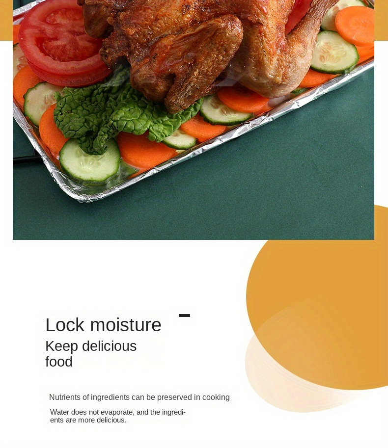 премиальная алюминиевая фольга рулон пищевого качества утолщенная для аэрогриля духовки запекания гриля одноразовая кухонная обертка детали 3