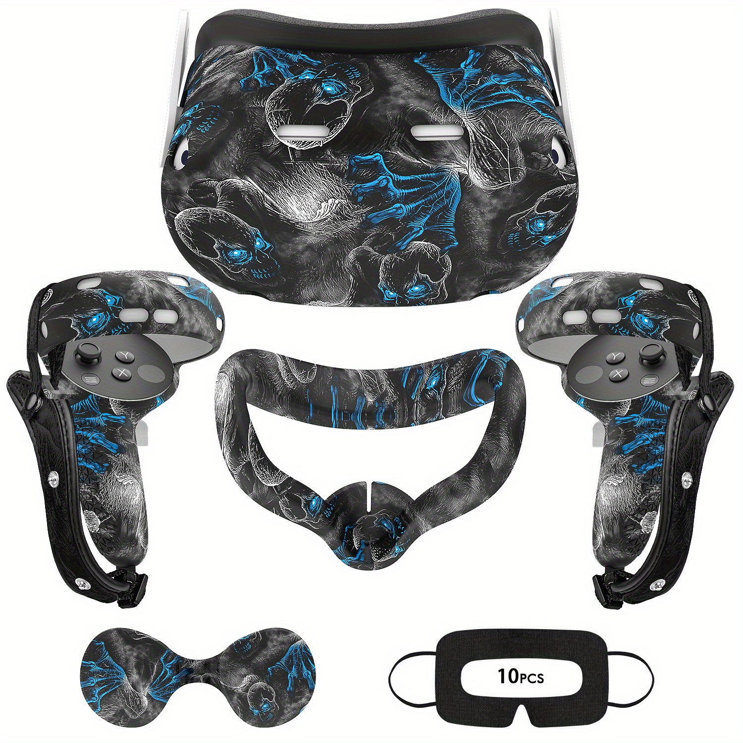 VR Accessories for Oculus Quest Cover TPU Handle Mask Eye Mask Handle  VR Accessory Silicone Battery Protection Case Accessories, Bl