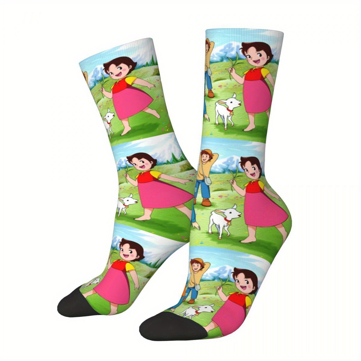 TEMU Calzini con 3D Senza Cuciture e Design a Motivo Picnic di Famiglia 2D, Calzini Casual per Estate Inverno, Idea Regalo