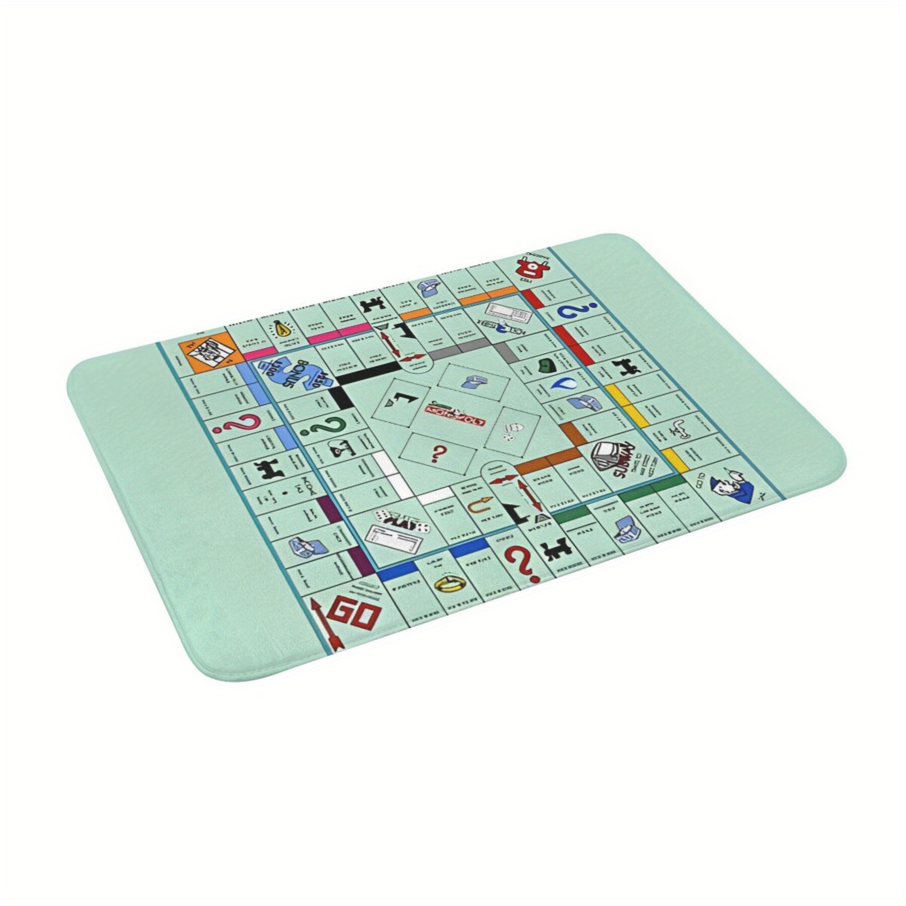 

Board Game-inspired Anti-slip Doormat - Machine Washable, Lightweight Polyester Rug For Living Room, Bedroom, And Hallway Decor